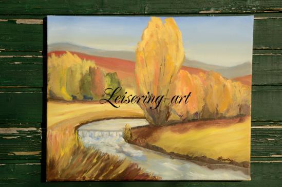 Am Bach 40 cm x 50 cm , Öl auf Canvas