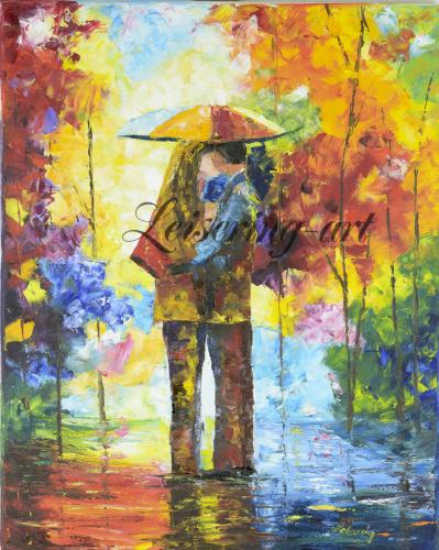Under the umbrella, 50 cm x 40 cm, Öl auf Canvas